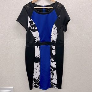 {Torrid} Fitted MIDI Colorblock Short Sleeve Dress Size 16
